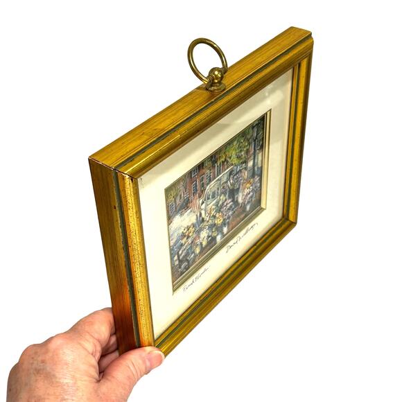 David Zwillinger art work "Fresh Flowers" signed matted & framed print 3" x 4" - Picture 6 of 9